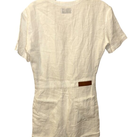Rivet Utility Los Angeles White linen romper shorts jumpsuit XS - Picture 5 of 7